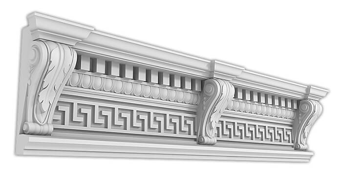 Карниз Дворцовый КД-41. Раздел: Фасадный декор, фасадная лепнина, классический стиль, стеклофибробетон