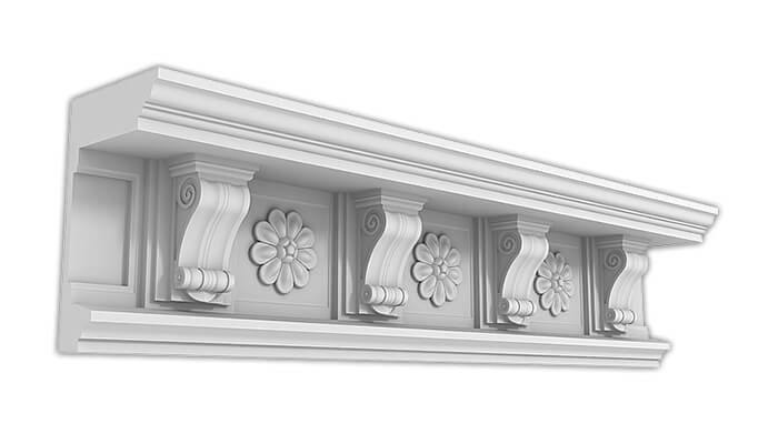 Карниз Дворцовый КД-65. Раздел: Фасадный декор, фасадная лепнина, классический стиль, стеклофибробетон