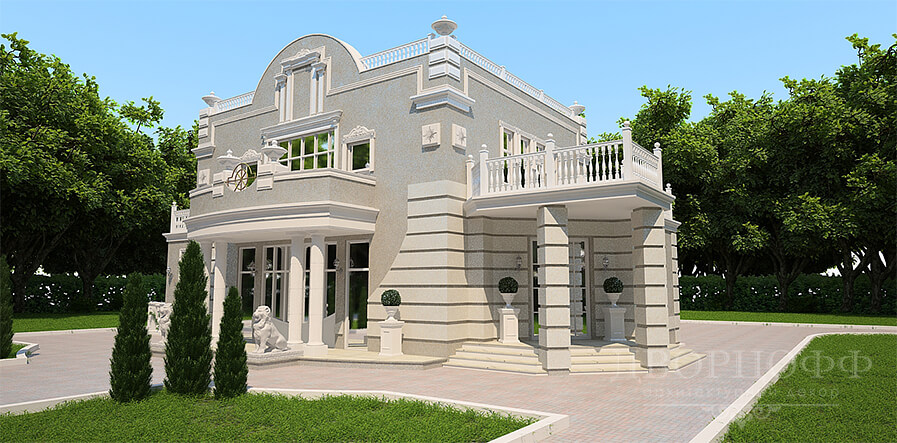 Проект дома 18-04-12. Раздел: Классический стиль, красивые дома, архитектурный декор, стеклофибробетон.