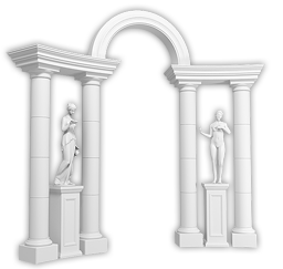 Элемент ландшафта - колоннада со статуями