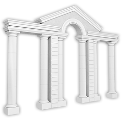 Элемент ландшафта - колоннада со статуями