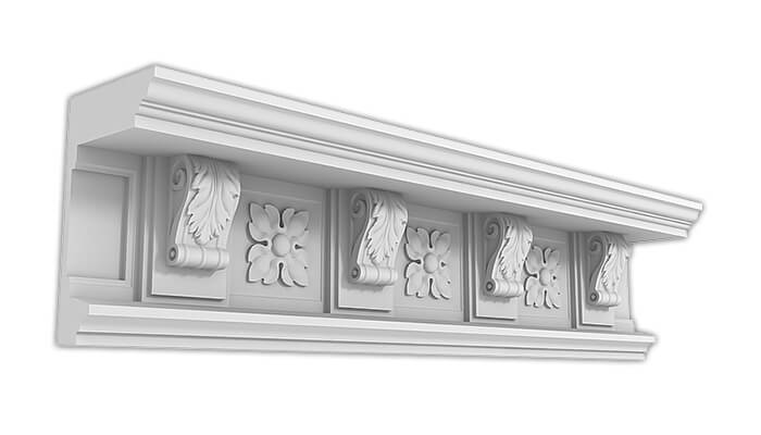 Карниз Дворцовый КД-67. Раздел: Фасадный декор, фасадная лепнина, классический стиль, стеклофибробетон
