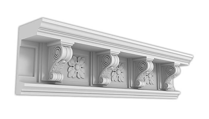 Карниз Дворцовый КД-70. Раздел: Фасадный декор, фасадная лепнина, классический стиль, стеклофибробетон